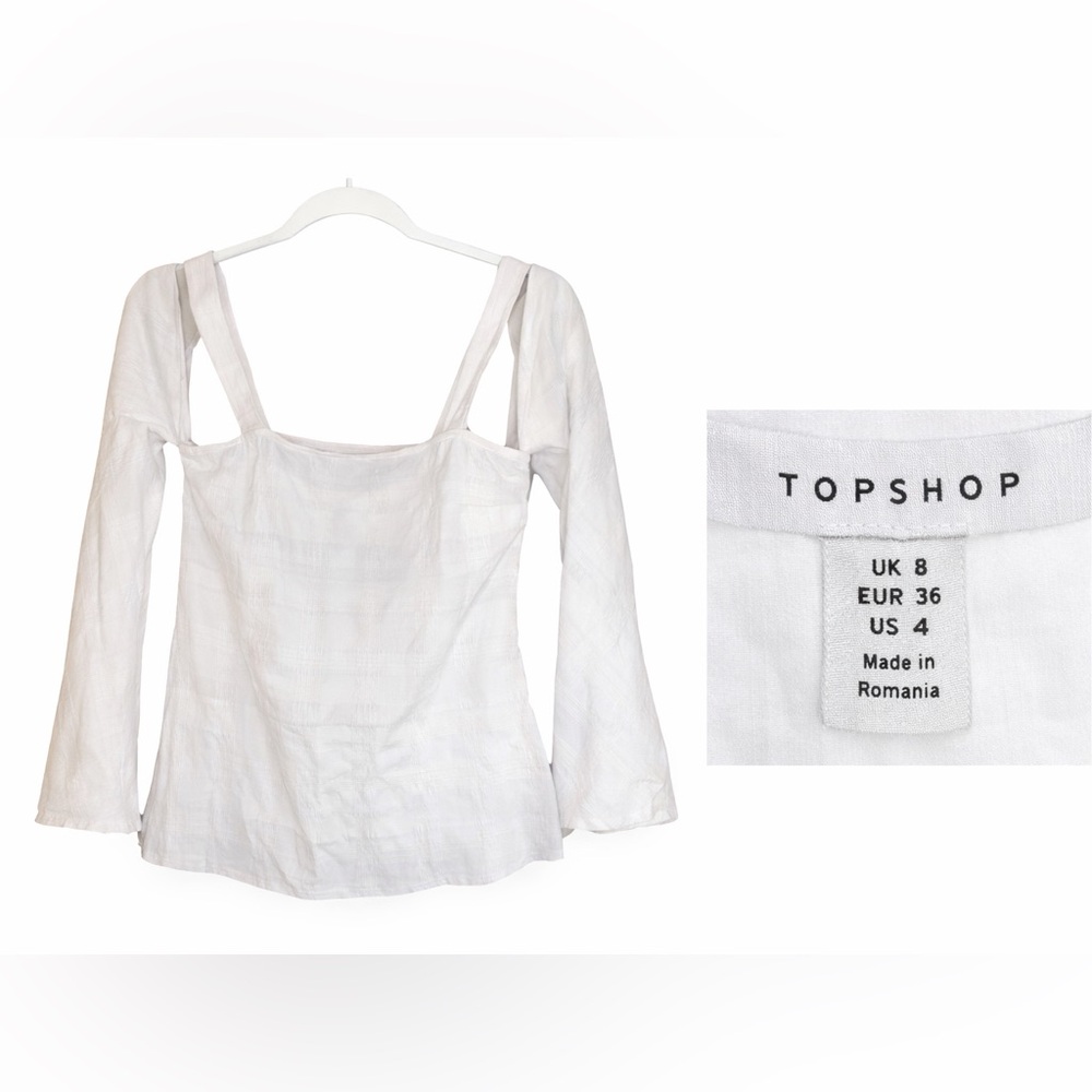Topshop White Women's Top, small‎ stain